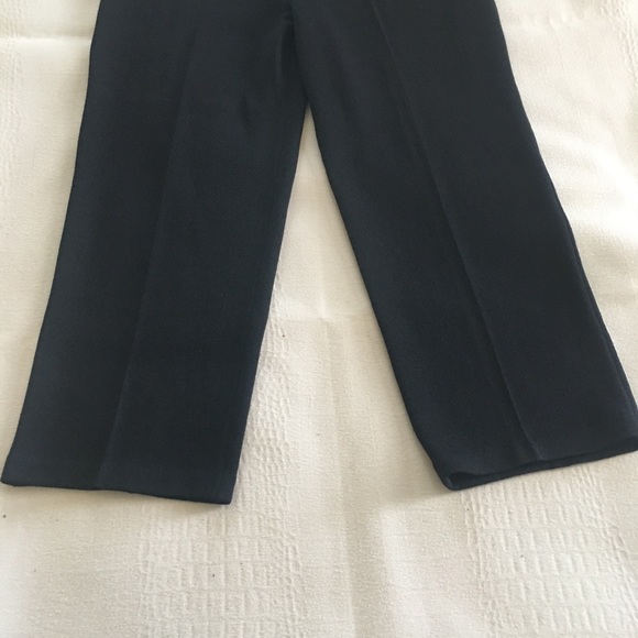 St John Basics Santana Knit Pleated Pants Size 12 Black Wool Blend Designer - Picture 6 of 13